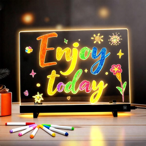 Enjoy today LED board black background